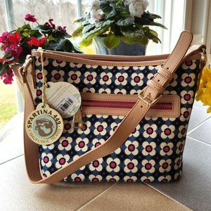 New Spartina 449 Leather/Linen purse